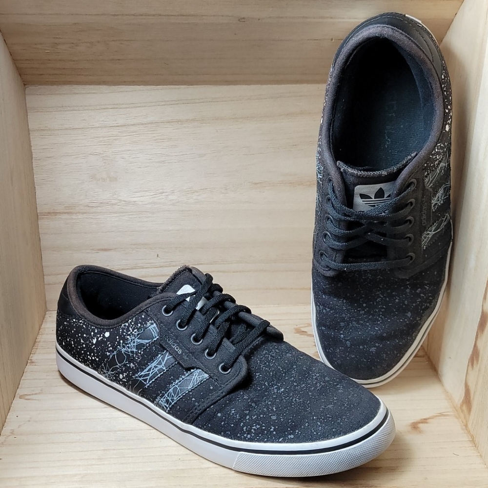 Adidas Mens Black Vans Style Shoes